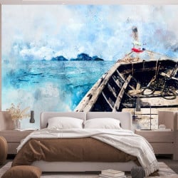 Papier Peint Panoramique Peinture Bateau