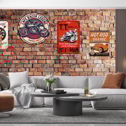 Papier Peint Panoramique Mur plaques vintage