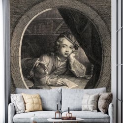 Papier Peint Panoramique Gravure - Carl ant coypel se ipse pinxit