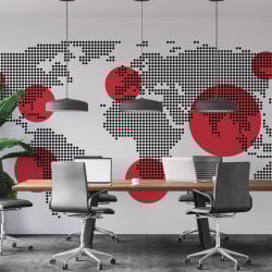 Papier Peint Panoramique Mappemonde Design