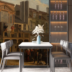 Papier Peint Panoramique Peinture 19e siècle Jean Roller - La Parade de Bobèche et Galimafré