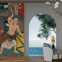 Papier Peint Panoramique Estampe 19e siècle Utagawa Kuniyoshi - Ōkute