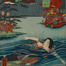 Papier Peint Panoramique Estampe 19e siècle Utagawa Kuniyoshi - Ōtsu