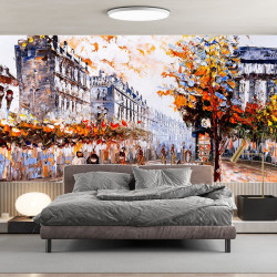 Papier Peint Panoramique Paris Peinture à l'huile