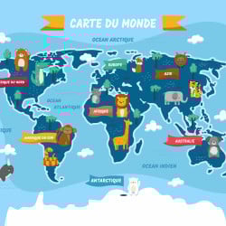Papier Peint Panoramique Mappemonde Enfant