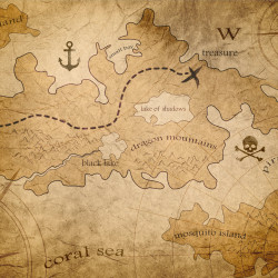 Papier Peint Panoramique Carte Pirate