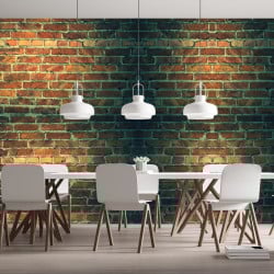 Papier peint Panoramique Briques Rouges Ombre