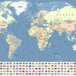 Papier Peint Panoramique Mappemonde Pays