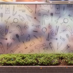 Sticker Motif Salon de Beauté Coiffeur Dépoli