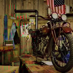 Papier Peint Panoramique Moto Vintage Garage
