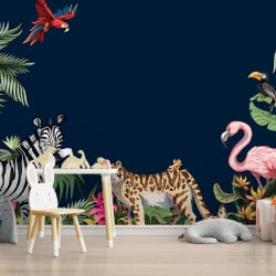 Papier peint Panoramique Jungle Animaux