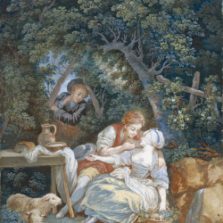 Papier Peint Panoramique Peinture 18e siècle Pierre-Antoine Baudouin - Annette et Lubin