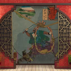 Papier Peint Panoramique Estampe 19e siècle Utagawa Kuniyoshi - Musa