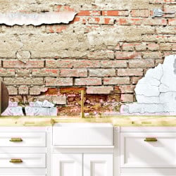 Papier peint Panoramique Briques Rouges Abimées