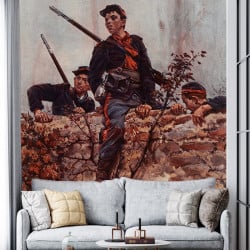 Papier Peint Panoramique Estampe - L'escalade