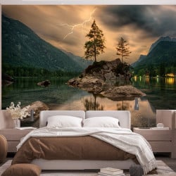 Papier Peint Panoramique île Lac