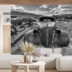 Papier Peint Panoramique Voiture Abandonnée 2