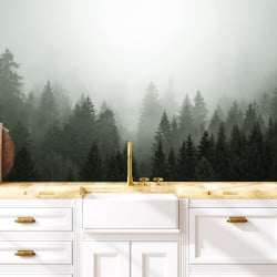 Papier Peint Panoramique Foret Brumeuse 3