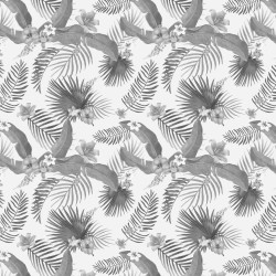 Papier Peint Panoramique Jungle Motifs Fleurs et Feuilles Noir et Blanc Papier Peint Panoramique Jungle Motifs Fleurs et Feuilles Noir et Blanc