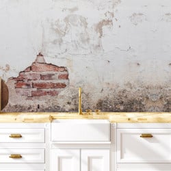 Papier Peint Panoramique Mur Cassé Briques