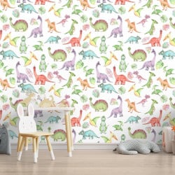 Papier Peint Panoramique Dinosaures Pastel