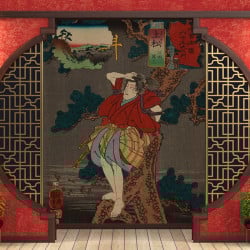 Papier Peint Panoramique Estampe 19e siècle Utagawa Kuniyoshi - Agematsu