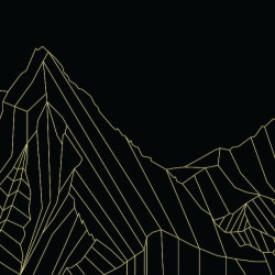 Papier Peint Panoramique Montagne Géométrique Or 2