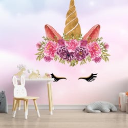 Papier Peint Panoramique Licorne Visage