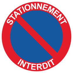 Sticker Panneau Interdiction de Stationner Stationnement Interdit 2