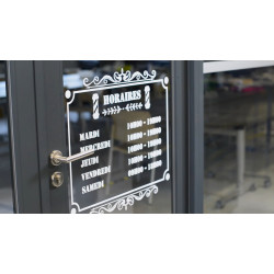 Horaire pour vitrine