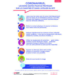 Autocollant Consignes COVID-19 BTP