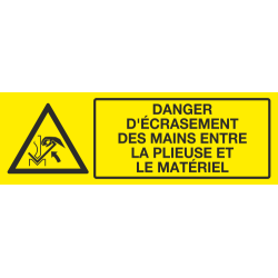 Panneau Danger d'écrasement des mains