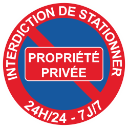 Sticker Panneau Interdiction de Stationner Propriété Privée Rouge