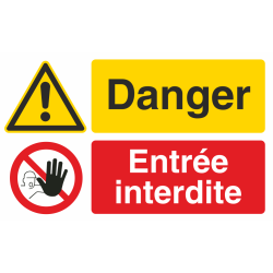 Autocollant Danger / Entrée interdite