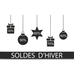 Sticker Soldes d'Hiver Réductions vitrine