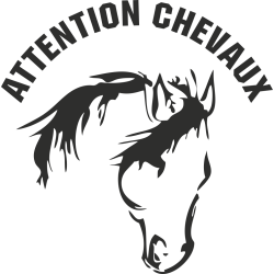 Sticker Attention Chevaux 1
