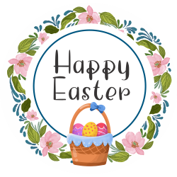 Sticker Vitrine Deco Paques Couronne