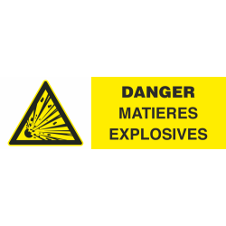 Panneau Danger matières explosives