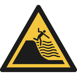 W066- ISO 7010 - Panneau Danger, Plage à forte déclivité