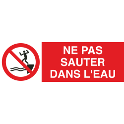 Panneau Ne pas sauter dans l'eau