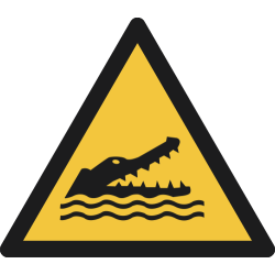 W067- ISO 7010 - Panneau Danger, Crocodiles, alligators ou caïmans