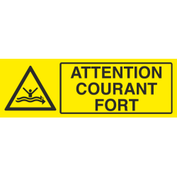 Panneau Attention courant fort