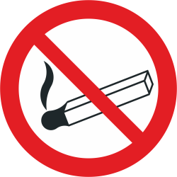 Autocollant Interdiction Flamme nue et de fumer