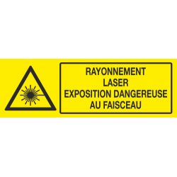 Panneau Rayonnement laser exposition dangereuse au faisceau