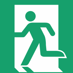 E001 - ISO 7010 - Panneau sortie de secours gauche