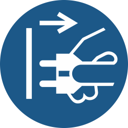 M006- ISO 7010 - Panneau Débrancher la prise d’alimentation du secteur