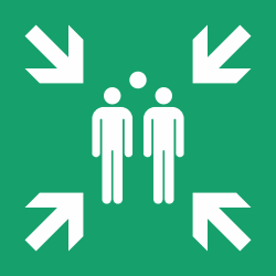 E007 - ISO 7010 - Panneau Point de rassemblement après évacuation