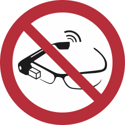 P044- ISO 7010 - Panneau Utilisation de lunettes intelligentes interdite