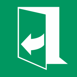 E058 - ISO 7010 - Panneau Ouverture de porte en tirant sur le côté droit