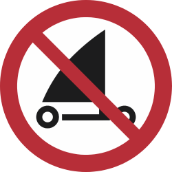 P067- ISO 7010 - Panneau Pratique du char à voile interdite